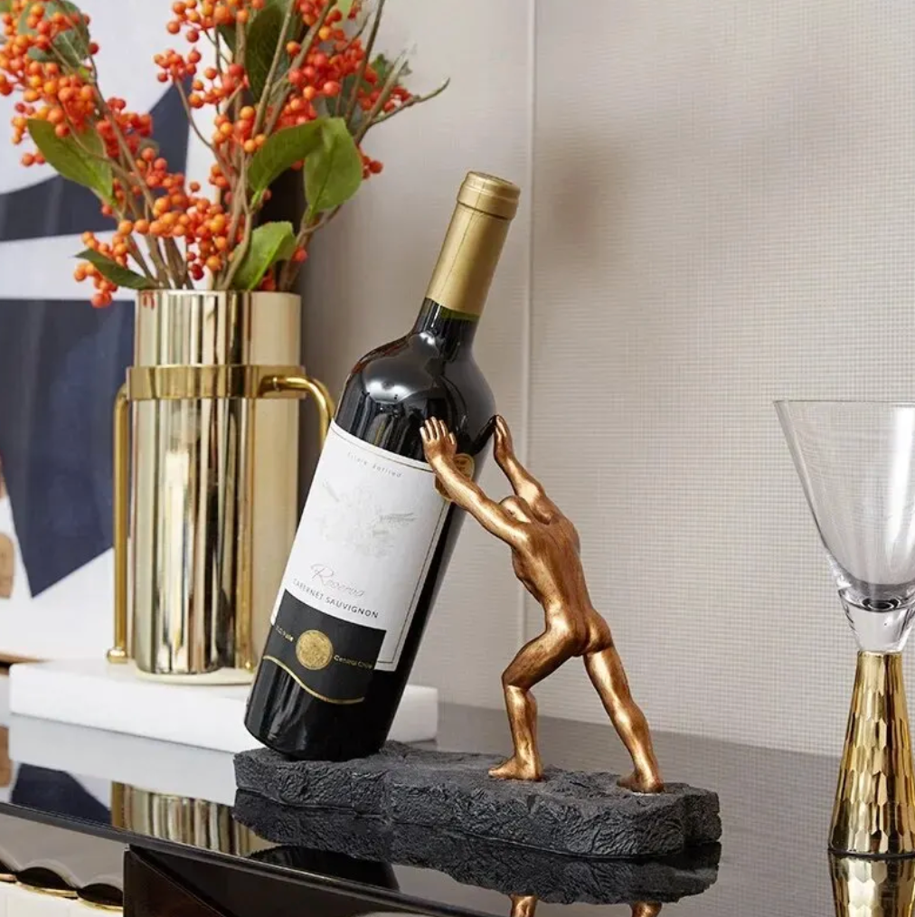 Vinflaskeholder i Metal Kreativ Design til Hjemmet 1