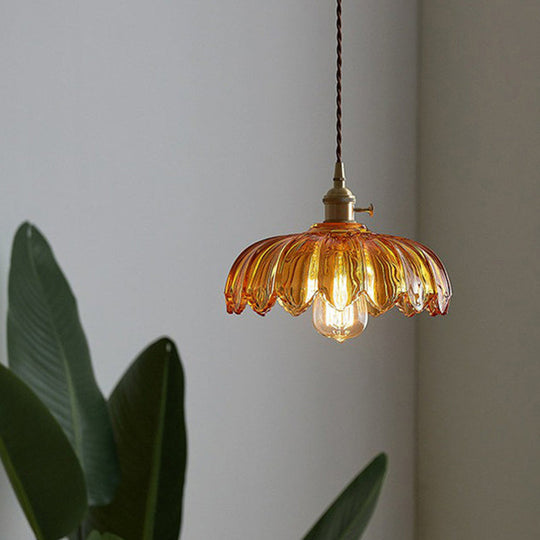 Vintage Blomsterhængende Lampe til Retro og Moderne Rum 4