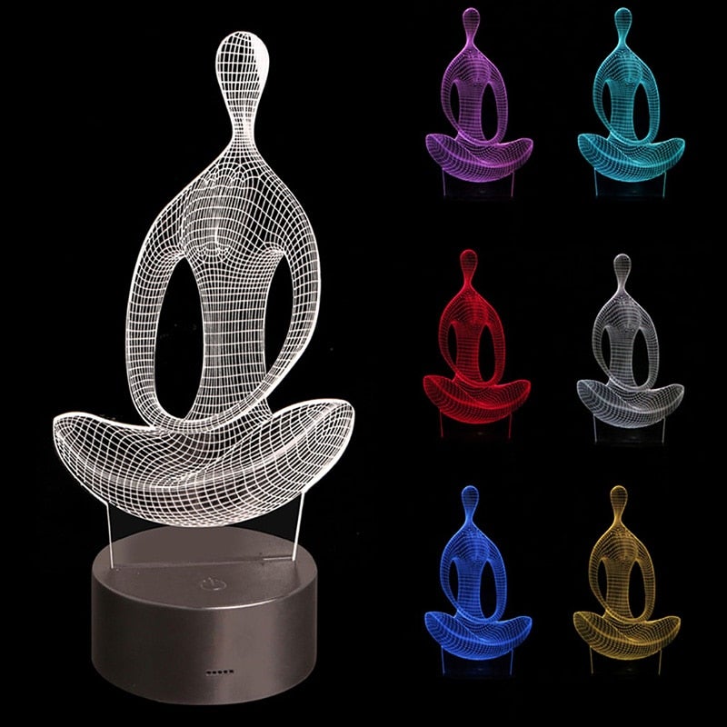 Yoga 3D-illusionslampe