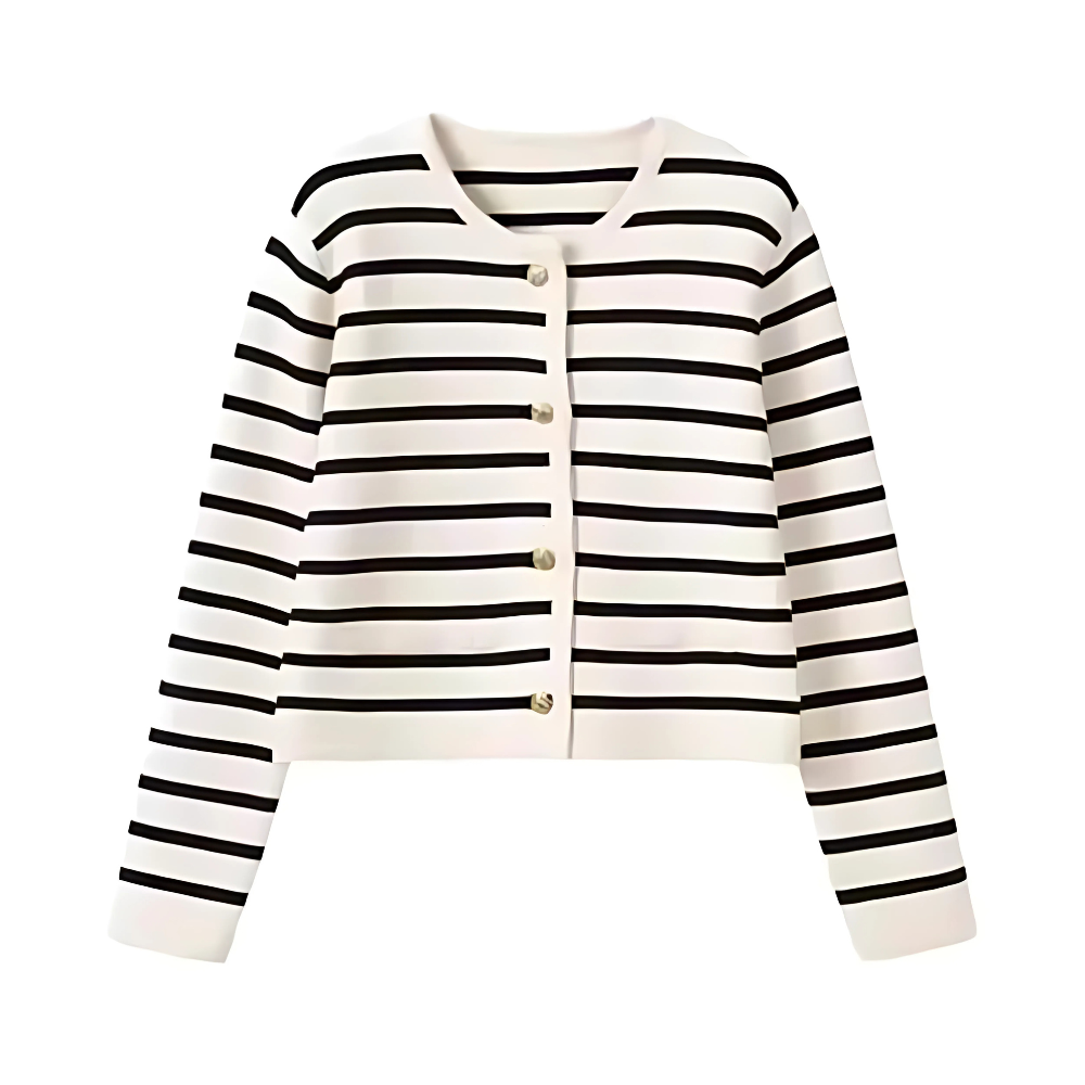 Stribet cardigan til kvinder