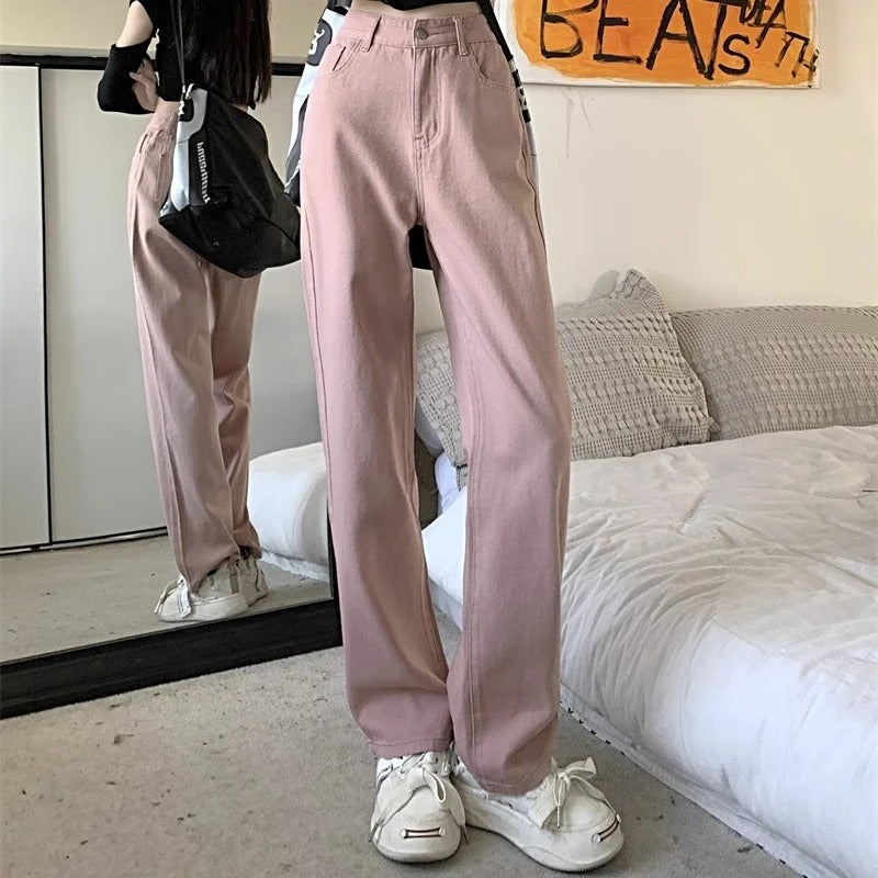 Vintage jeans med brede ben til kvinder