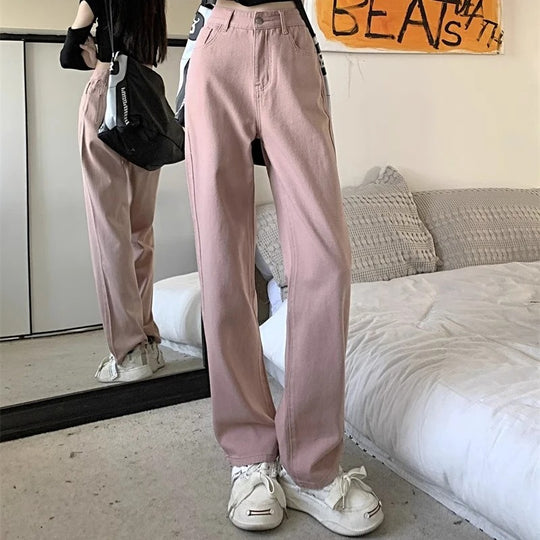 Vintage jeans med brede ben til kvinder