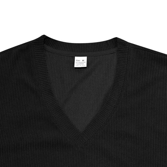 Herre-T-shirt i fløjl med V-hals