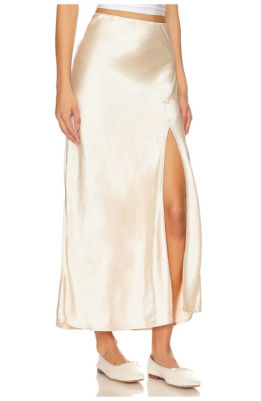 Bodycon nederdel i satin til kvinder