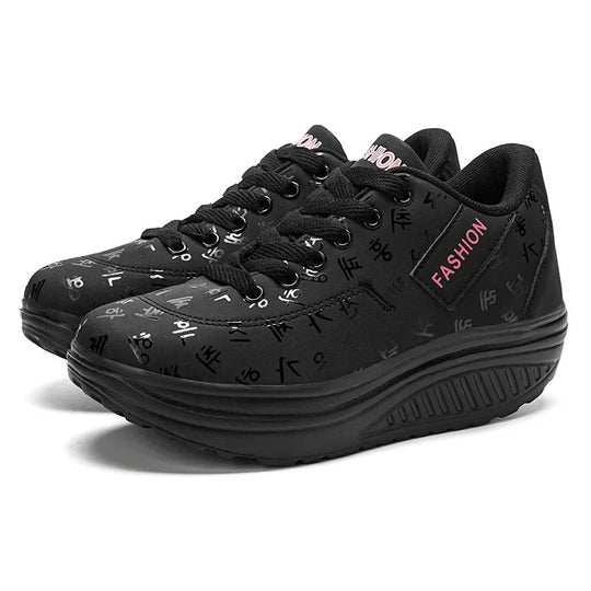Platform Wedge Lace-Up Sneakers til kvinder