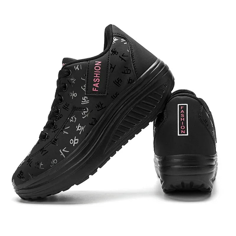Platform Wedge Lace-Up Sneakers til kvinder