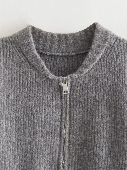 Vintage-sweater med rund hals til kvinder