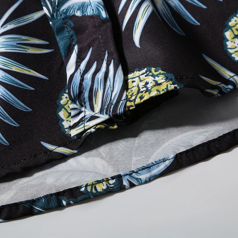 Herre sommer skjorte med strandprint