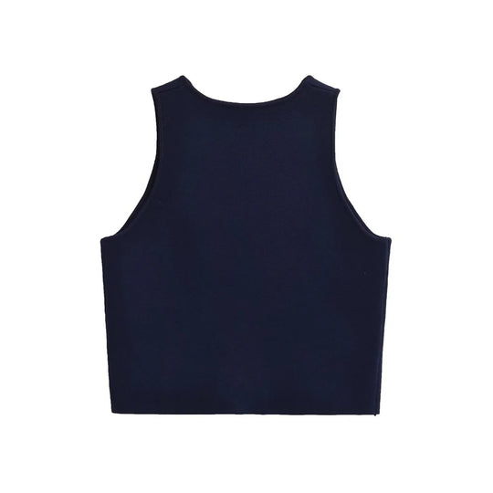 Cropped strikket vest til kvinder