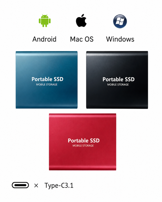 Ekstern SSD 128 TB Kompakt Design