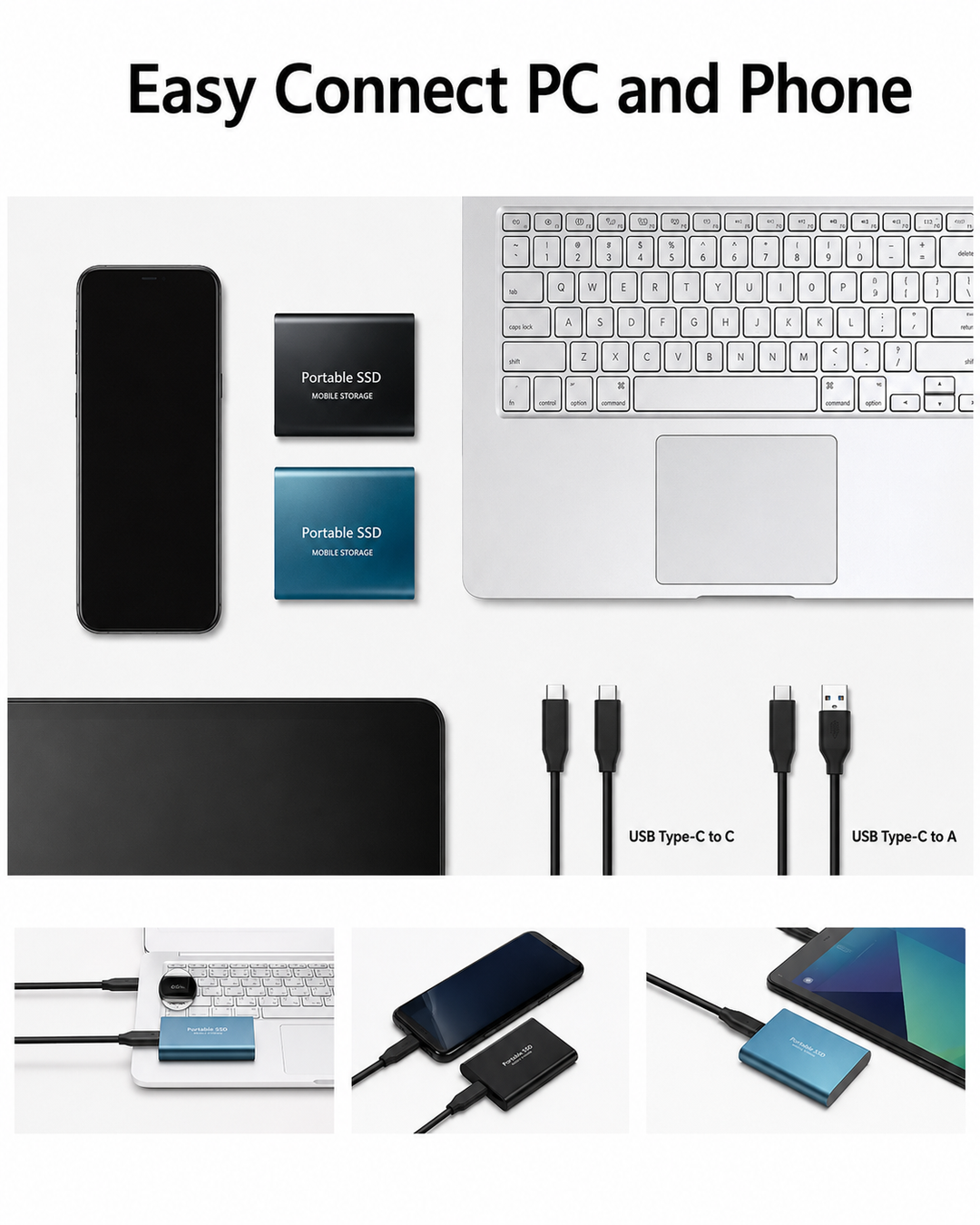 Ekstern SSD 128 TB Kompakt Design