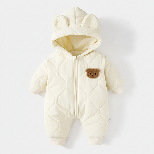 Baby Vinteroveralls med Hætte og Bjørnemotiv