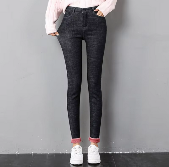 Retro termiske skinny jeans til kvinder