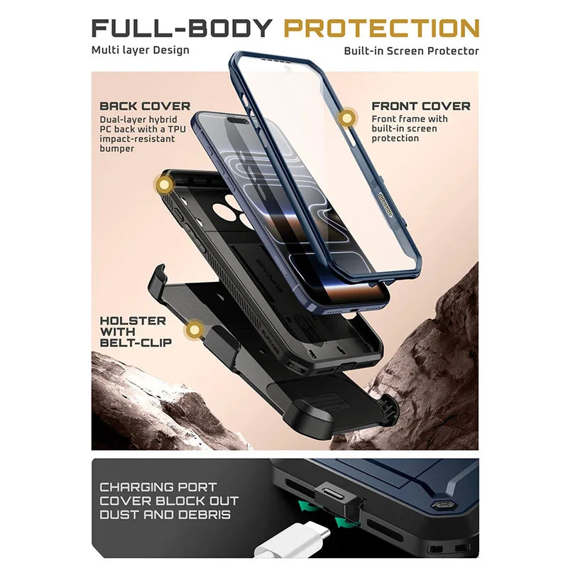 iPhone 17 Pro Max Telefoncover Robust med Indbygget Skærmbeskytter 4