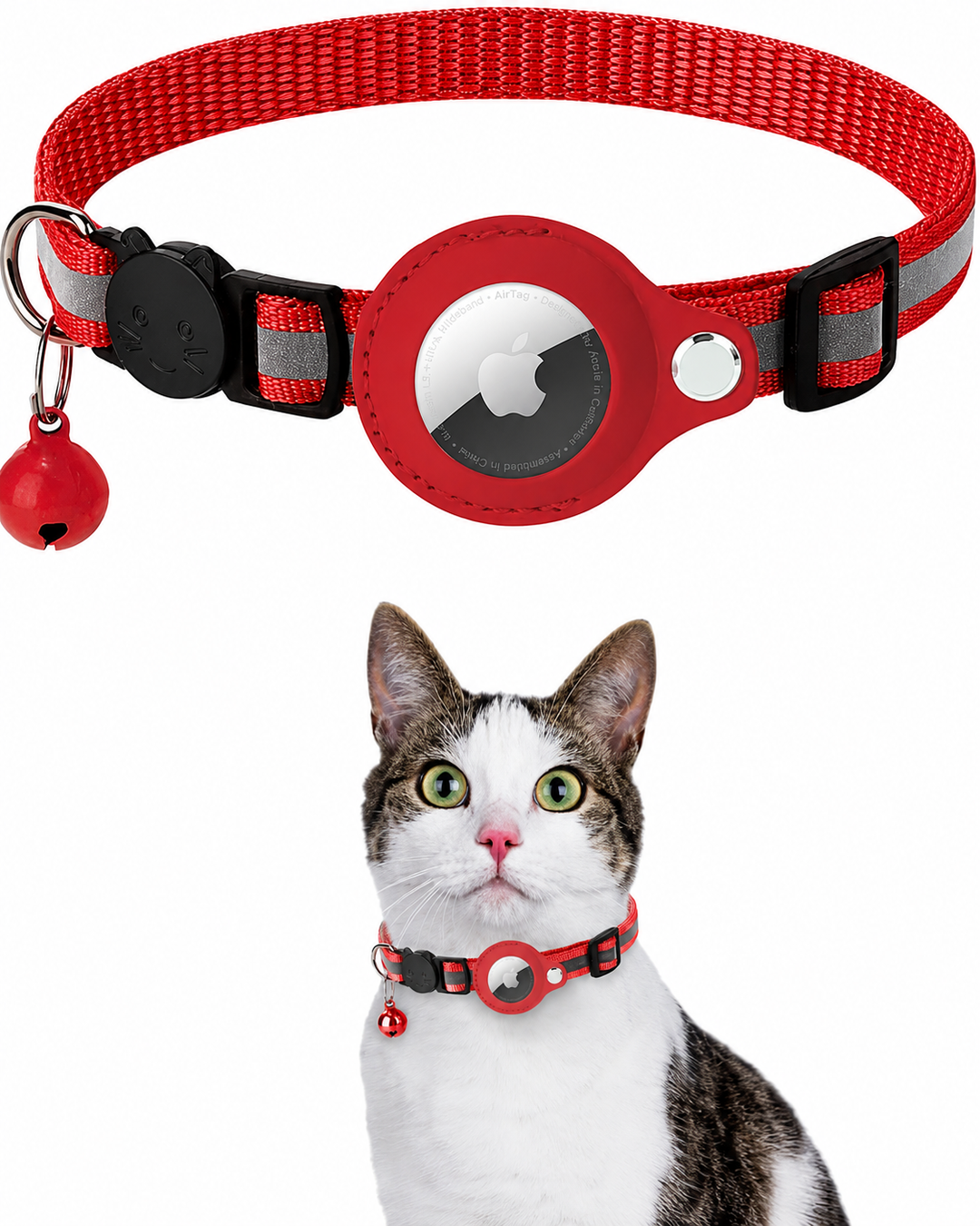 Katte GPS Tracker Halsbånd med Reflekterende Design