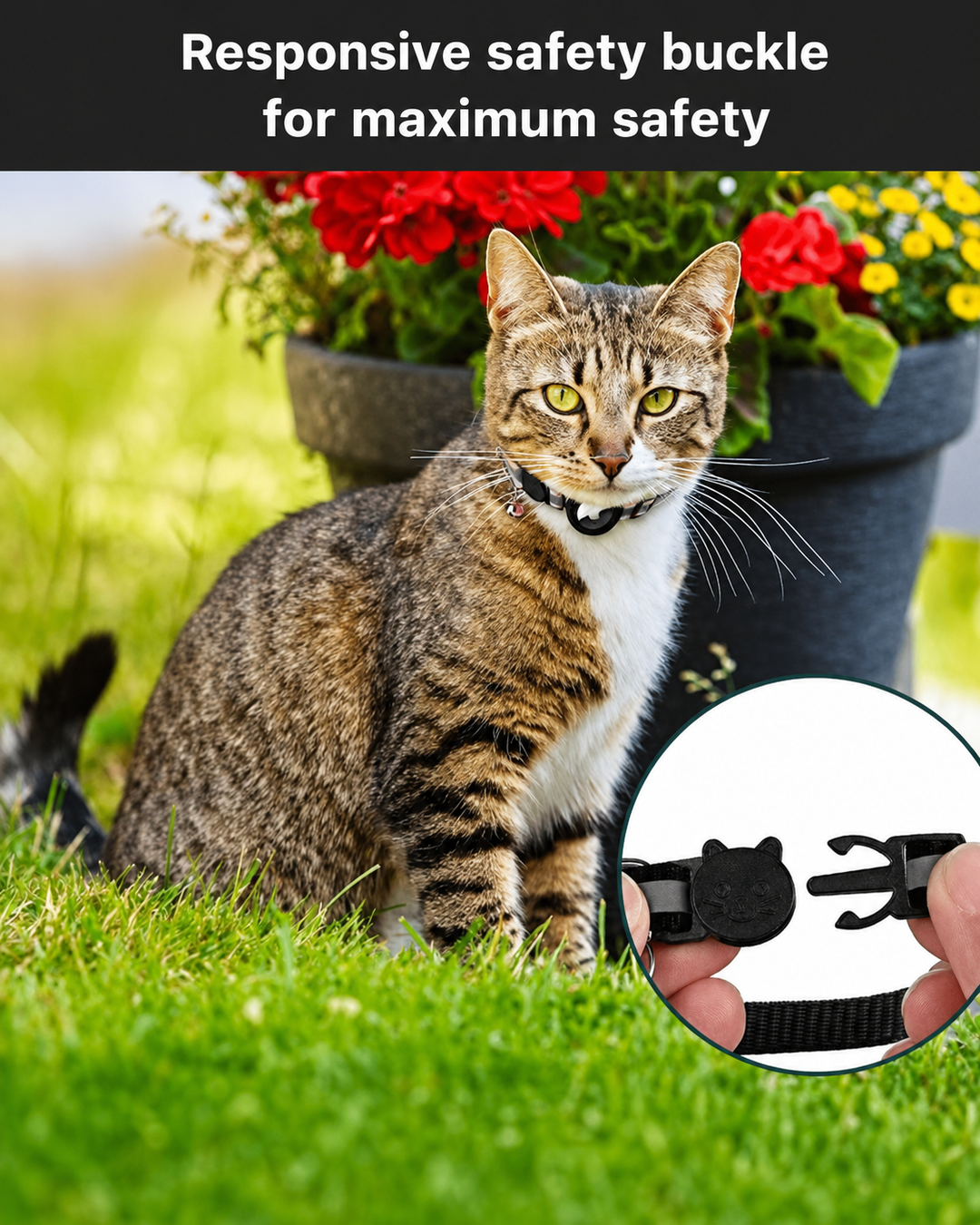 Katte GPS Tracker Halsbånd med Reflekterende Design
