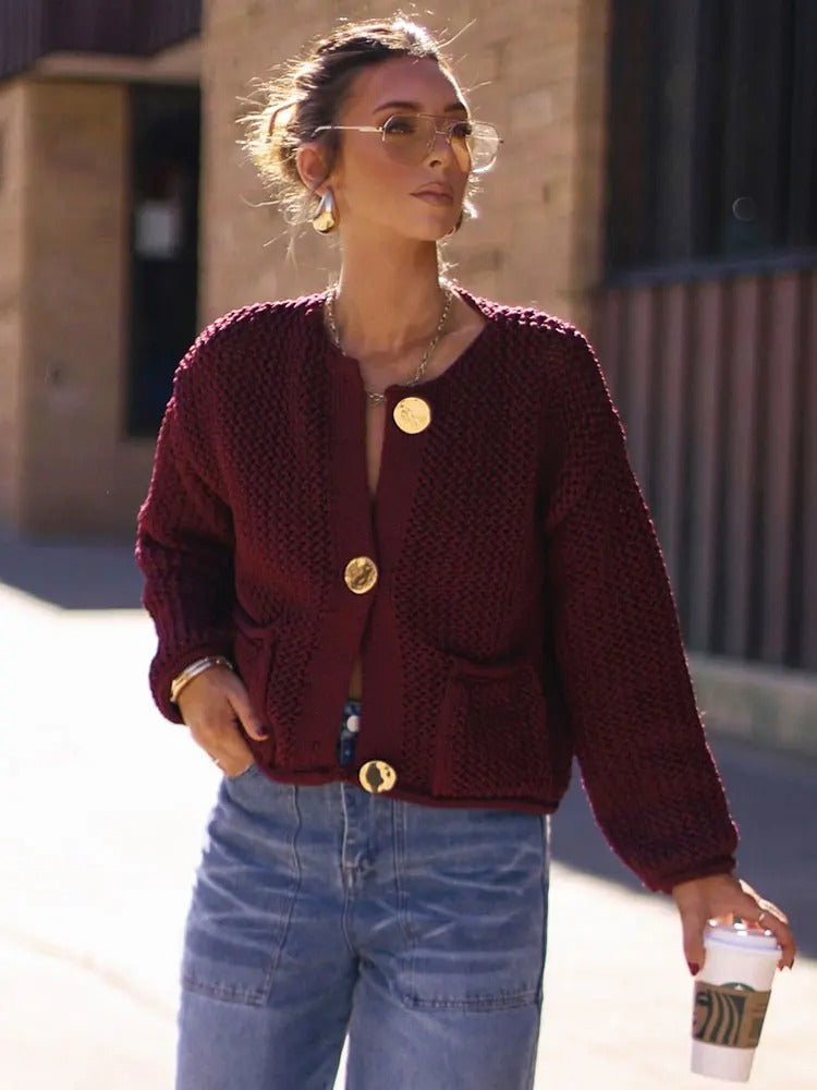 Vintage sweater cardigan til kvinder