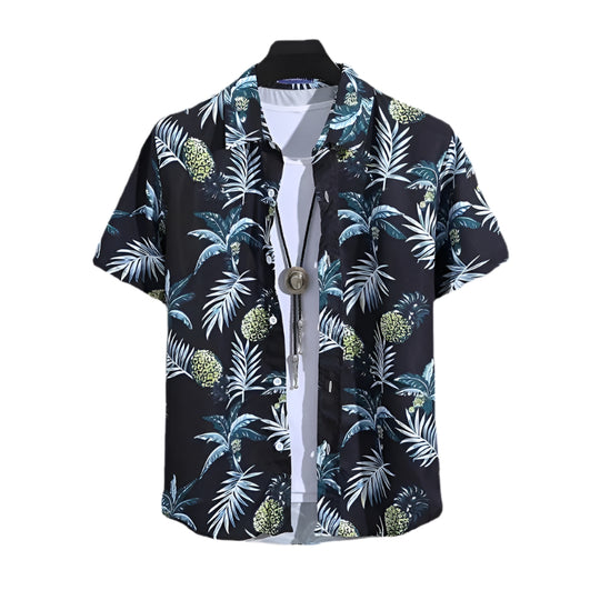 Herre sommer skjorte med strandprint