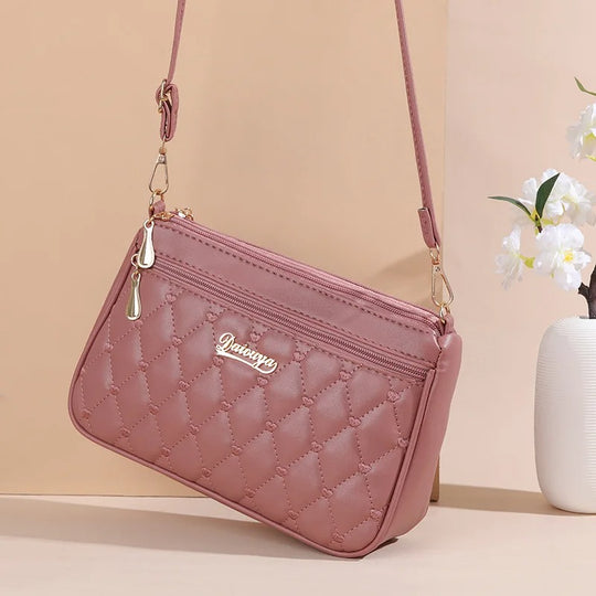 Broderet crossbody-taske i PU-læder til kvinder