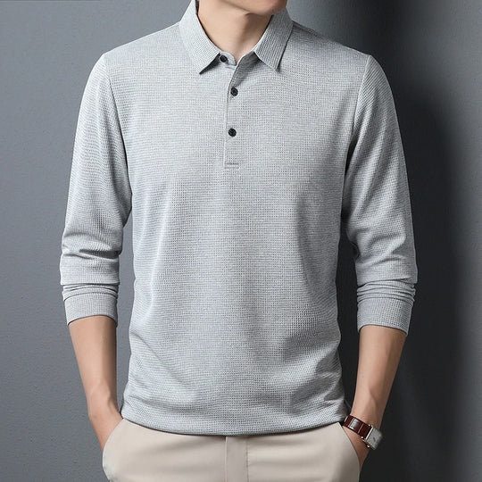 Mænd Business Casual langærmet poloshirt