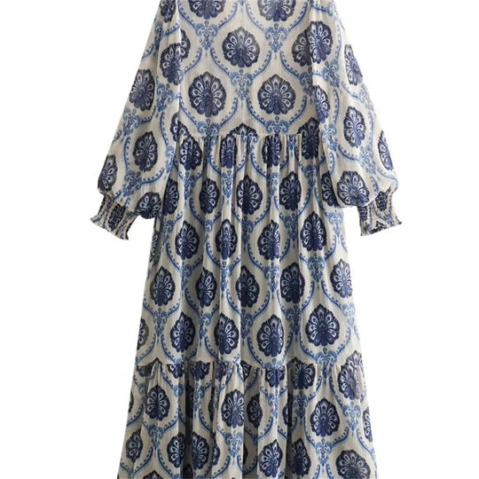 Casual kjole med metallisk print til kvinder