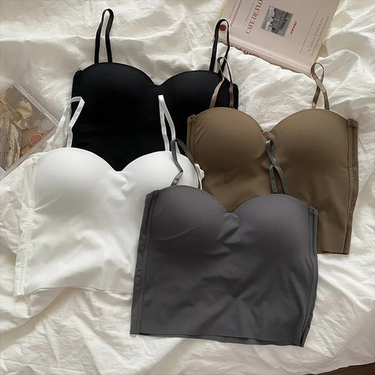 Ensfarvet cropped camisole til kvinder
