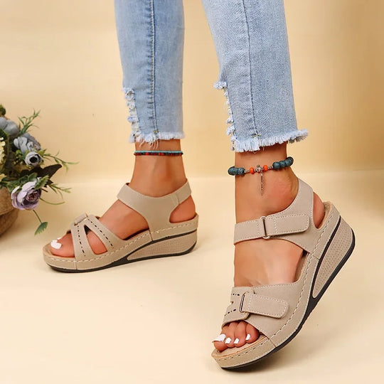 Kvindernes PU Chunky Platform Walking Sandals