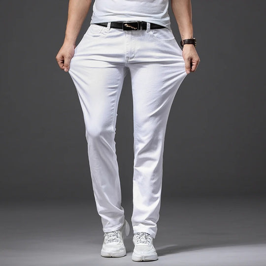 Hvide slim fit jeans til mænd