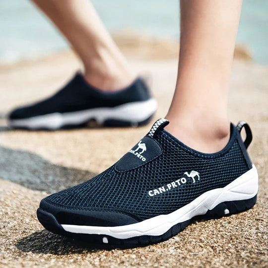 Mesh-slip-on sneakers til mænd