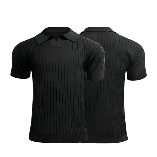Retro strikket poloshirt til mænd