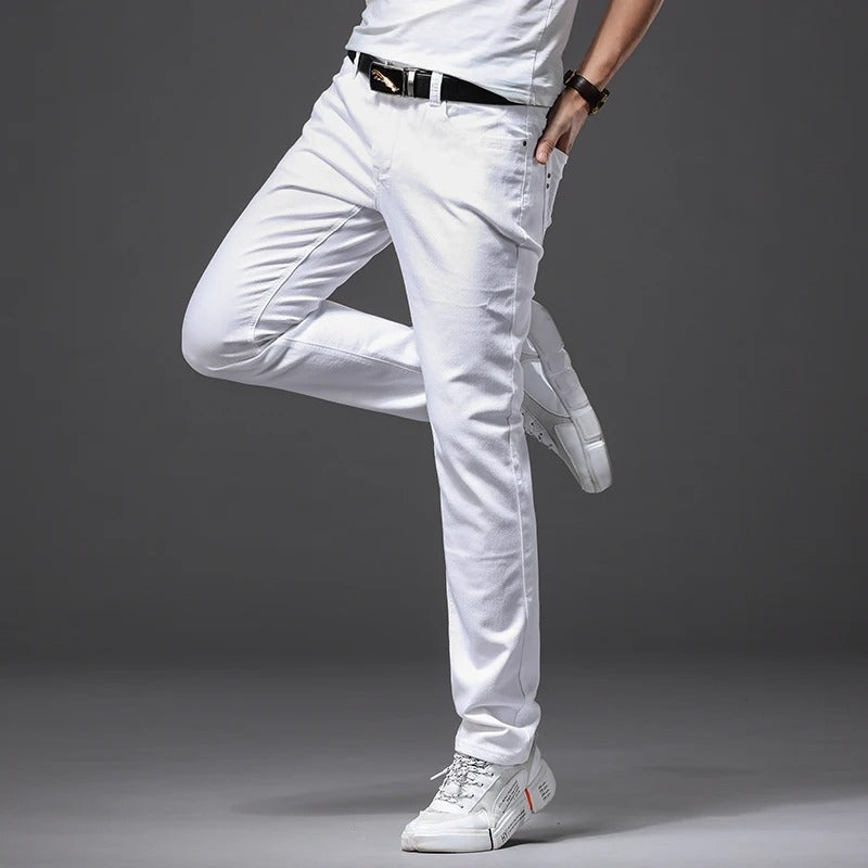Hvide slim fit jeans til mænd