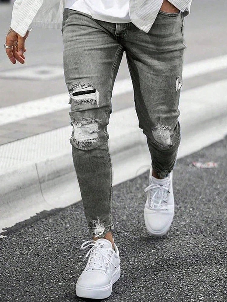 Ripped Skinny Denim Jeans til mænd