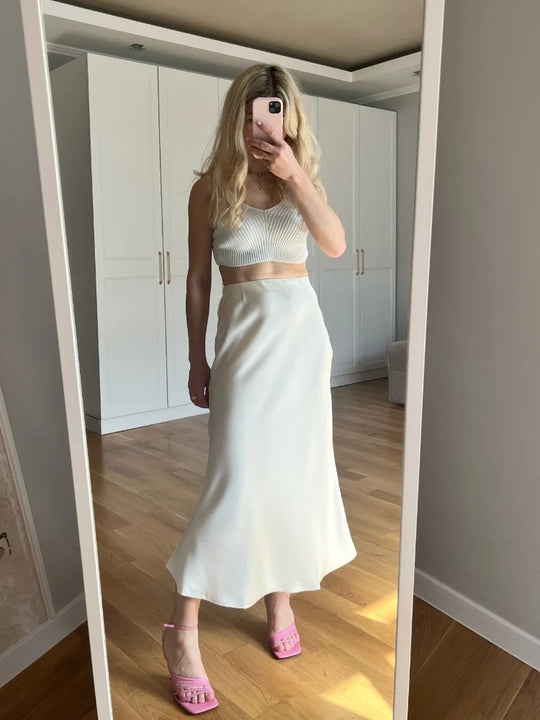 Kvinders Slim Fit Satin Snøre-kjole