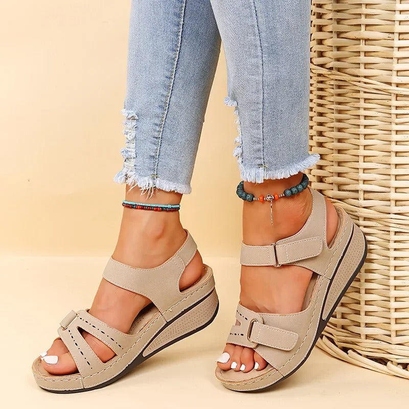 Kvindernes PU Chunky Platform Walking Sandals
