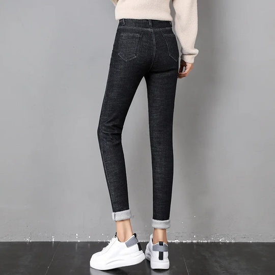 Retro termiske skinny jeans til kvinder