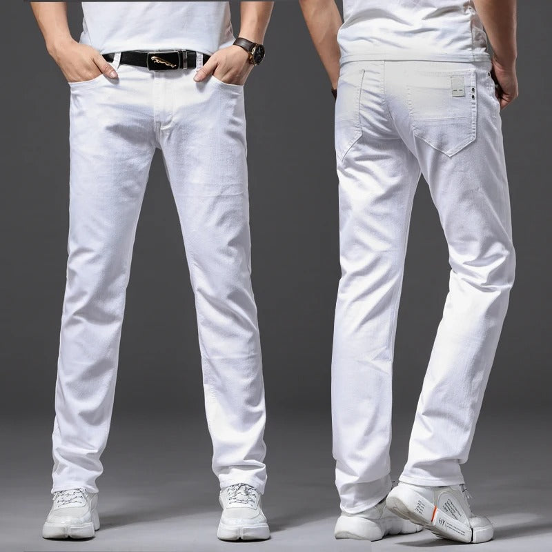 Hvide slim fit jeans til mænd