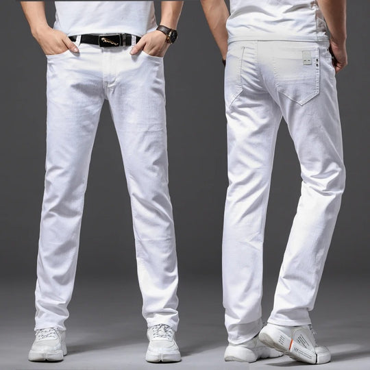 Hvide slim fit jeans til mænd