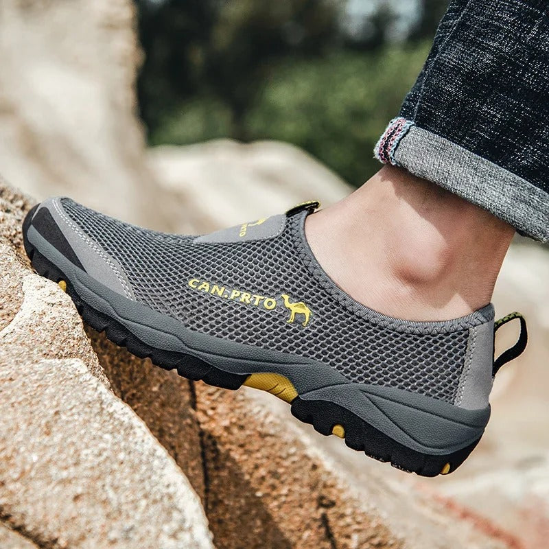 Mesh-slip-on sneakers til mænd
