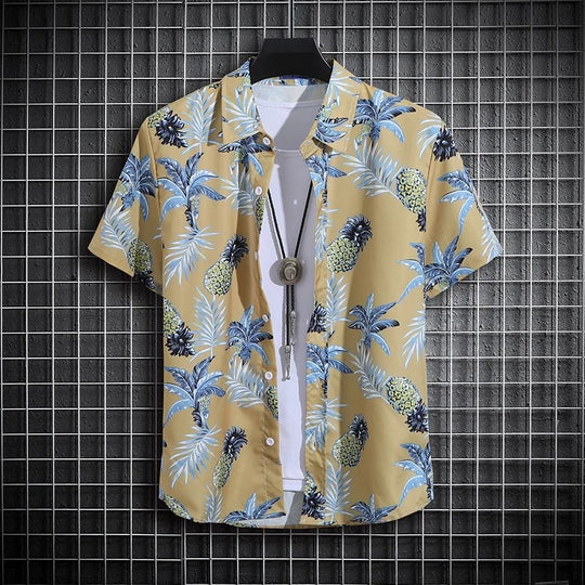 Herre sommer skjorte med strandprint