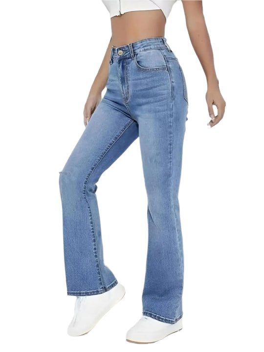 Højtaljede jeans til kvinder til hverdagsbrug