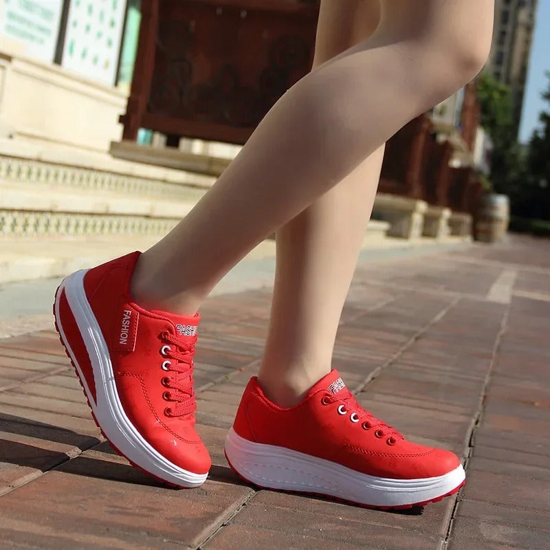 Platform Wedge Lace-Up Sneakers til kvinder
