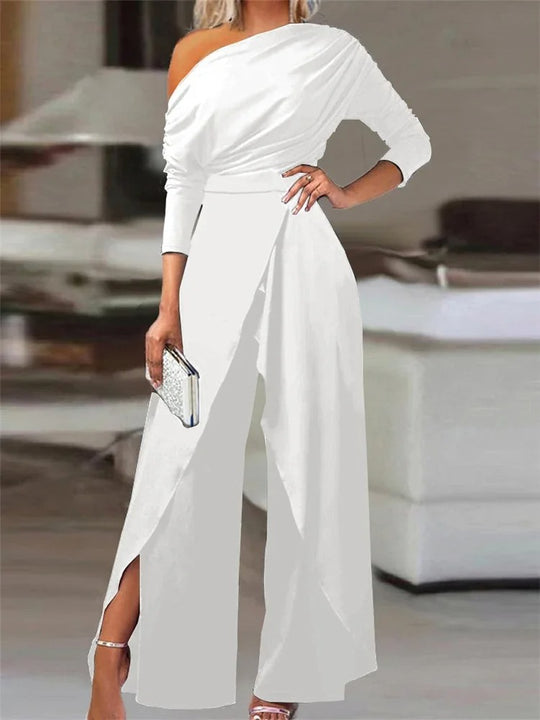 Jumpsuit med brede ben til kvinder med slids
