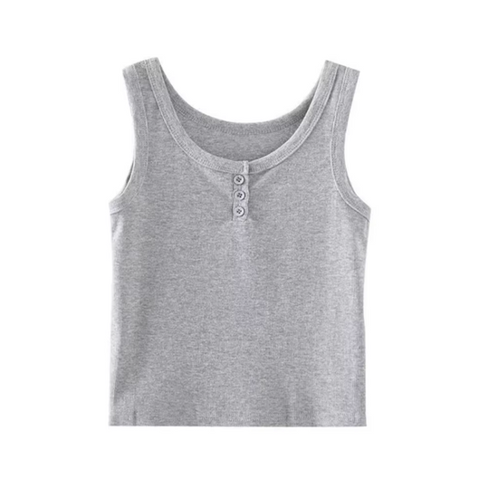 Kvinders rib-button-down tanktop
