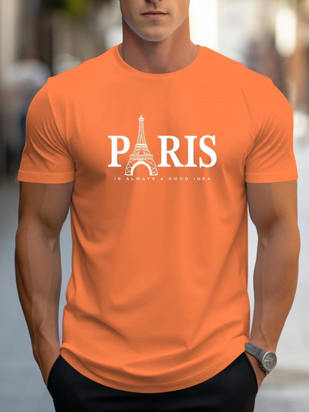 Paris Print T-shirt til mænd