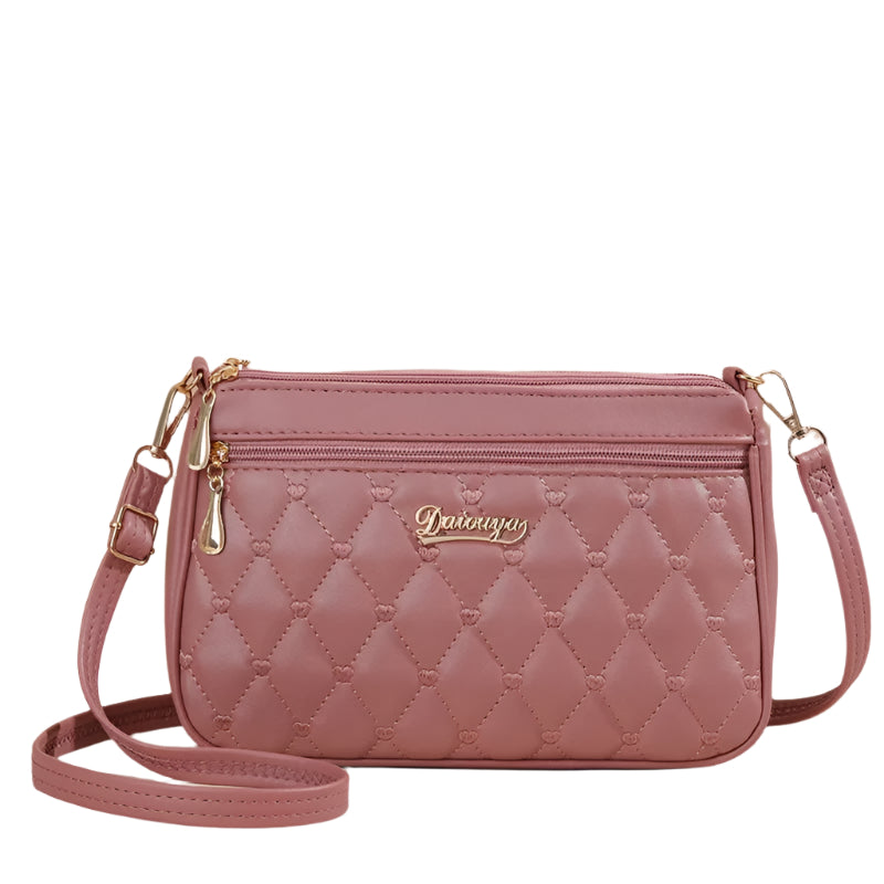 Broderet crossbody-taske i PU-læder til kvinder