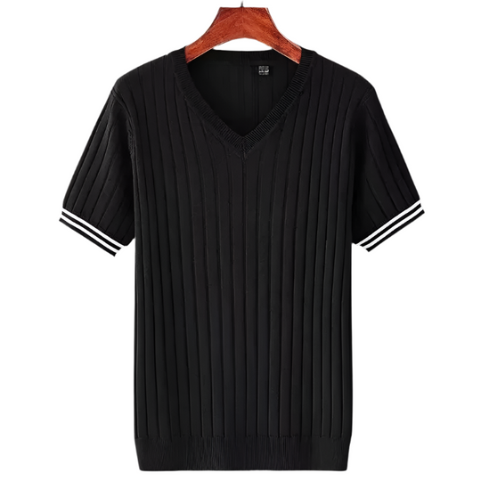 Slim fit T-shirt med V-hals til mænd