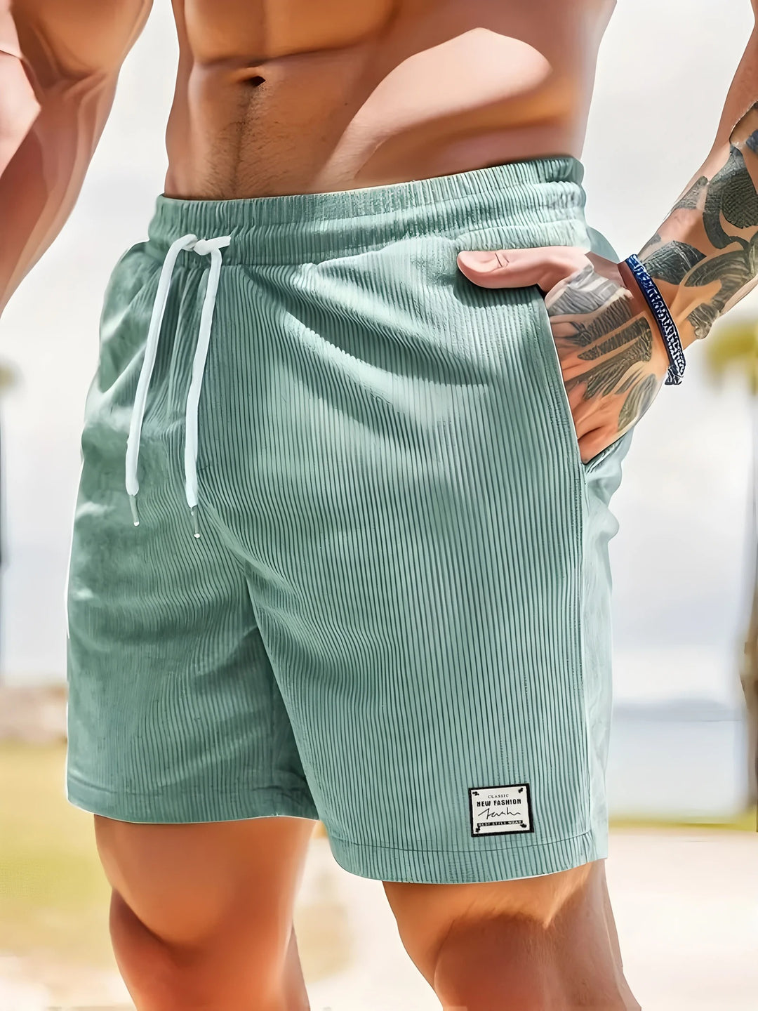 Flexible shorts med elastisk linning til mænd