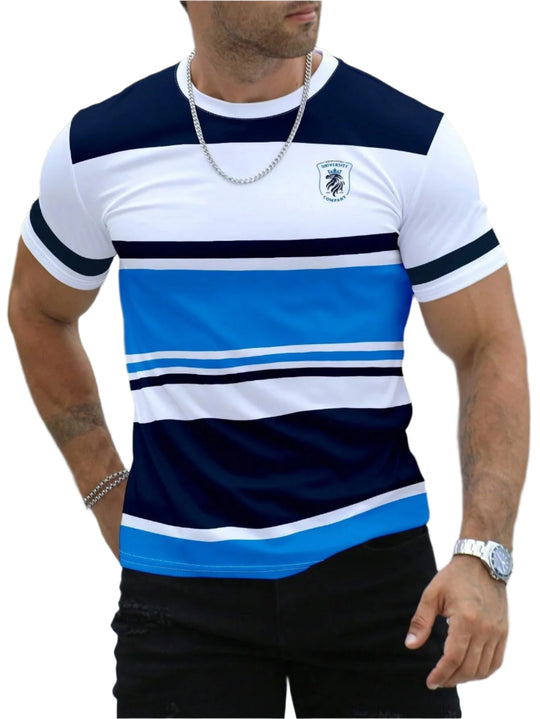Stribet casual T-shirt til mænd