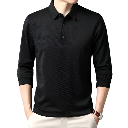 Mænd Business Casual langærmet poloshirt