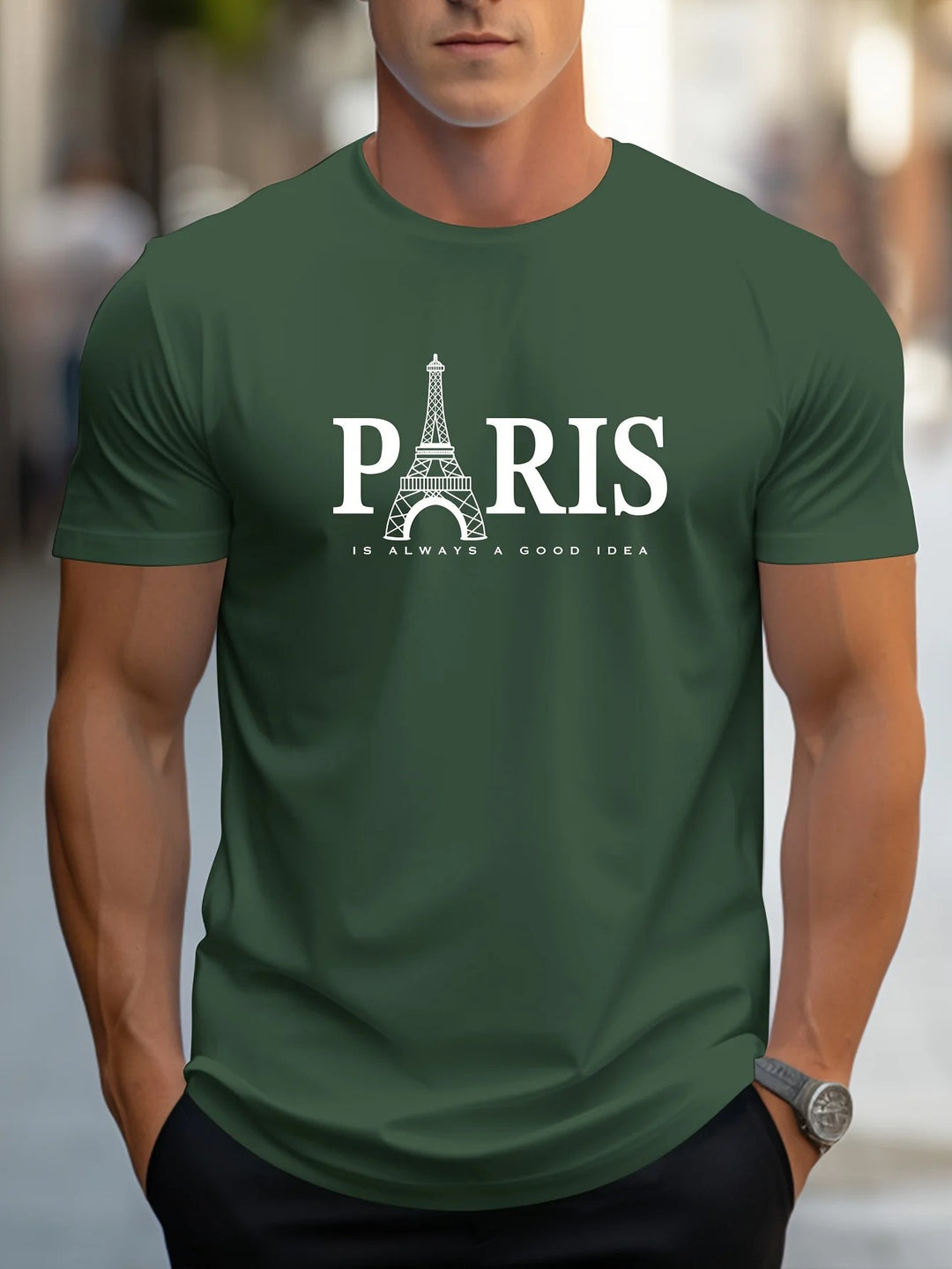 Paris Print T-shirt til mænd